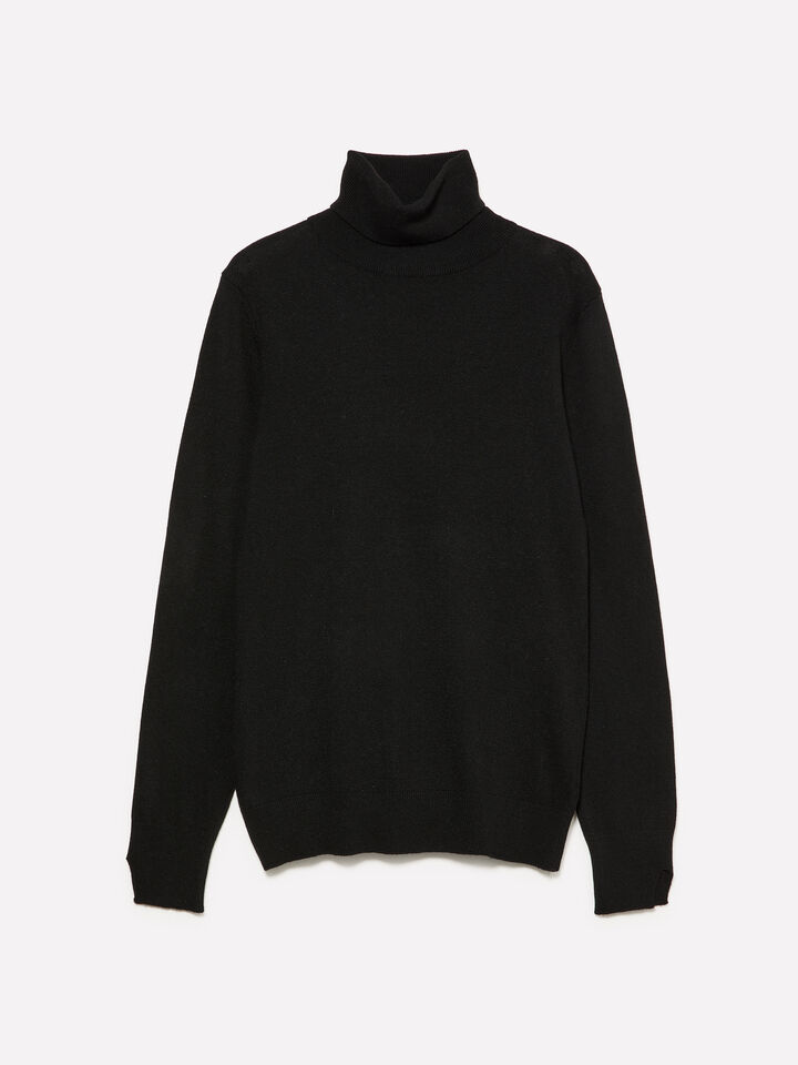 Schwarzer Rollkragenpullover - pullover hoher kragen für damen - Schwarz | Sisley image number 1
